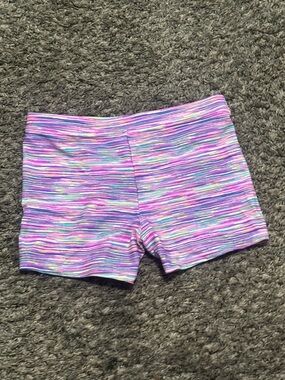 SO High Waist Pink-Purple Multicolor Stripe Shorts